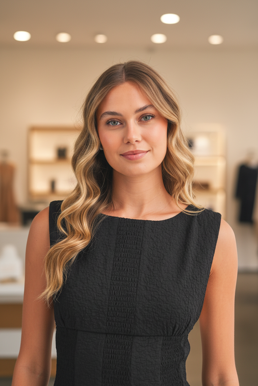 Modern boutique mini dress with textured jacquard fabric, moderate stretch, sleeveless fitted bodice, and feminine polka dot bow tie back. Perfect young contemporary game day outfit for tailgates, football games, and weekend celebrations from Thread Bar Boutique.