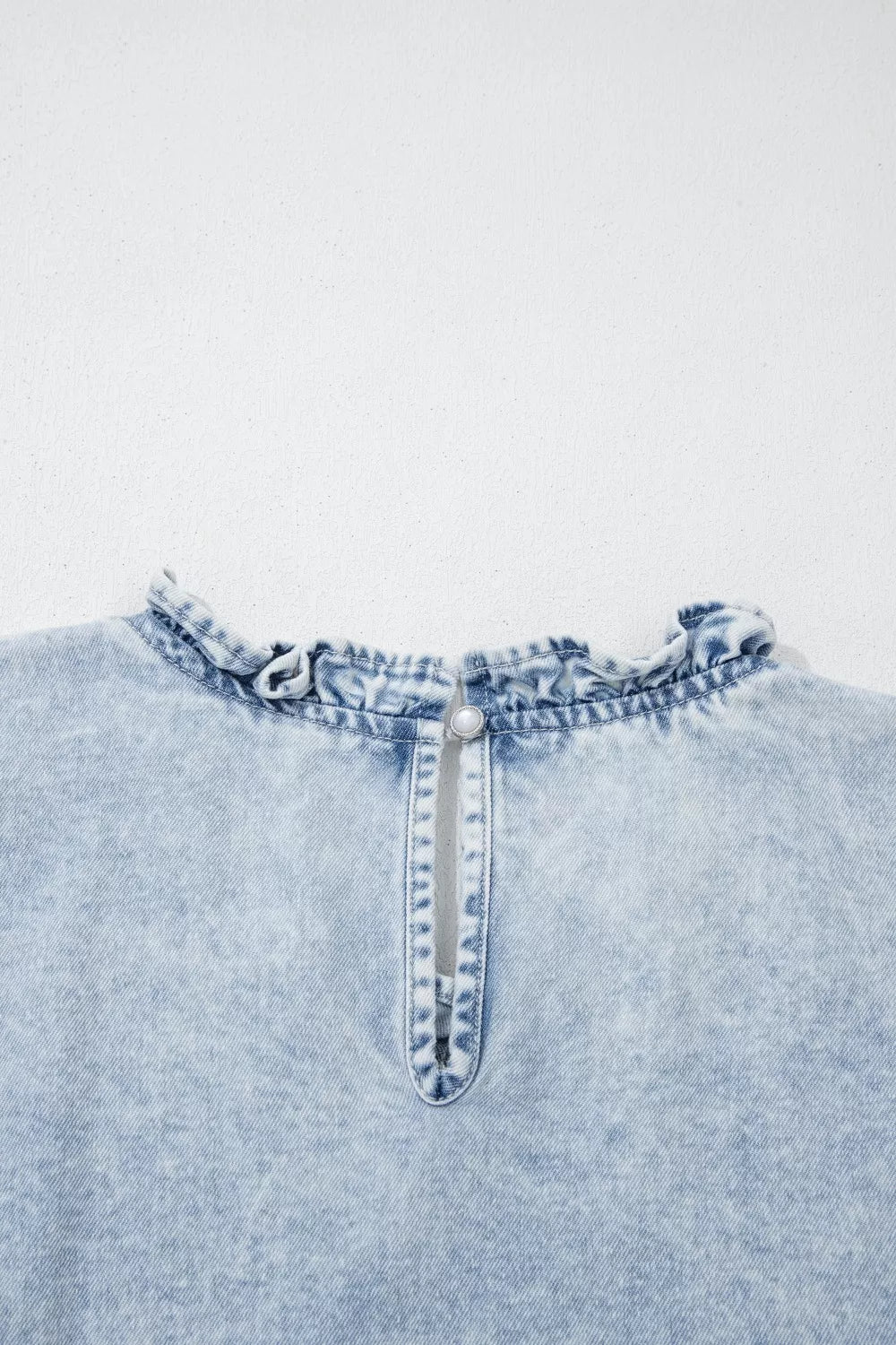 keyhole back of denim top