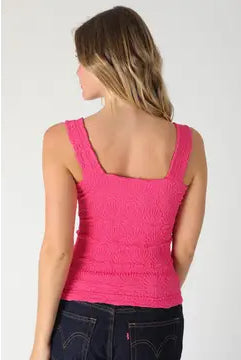 lace textured nikibiki square neck tank