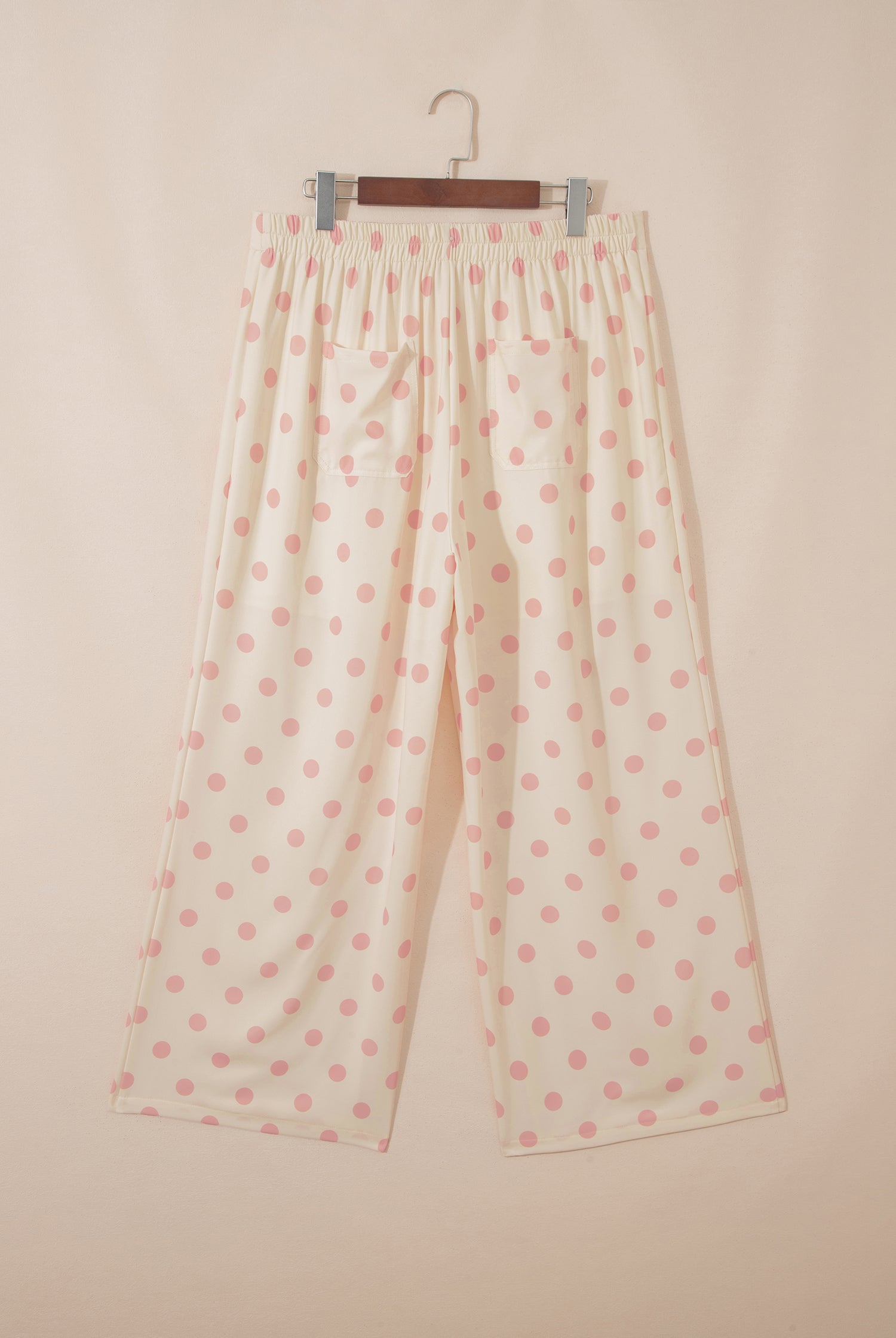 polka dot pants on hanger