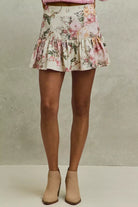 Floral Print Fit and Flare Mini Skirt 