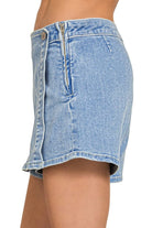 DENIM WRAP FRONT SKORT
