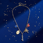  SMU Mustangs Charm Necklace Flat Lay Gold Chain