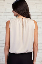 Champagne halter neck crop bubble top rear view