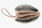 Jen & Co Riley Bag multi-functional crossbody and wristlet with card slots, compartments, and versatile styling interior