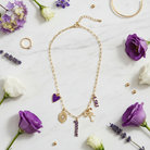 LSU Tigers Gold Paperclip Charm Necklace Front View game day