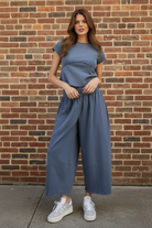 Mineral washed matching set with cropped tee and wide leg pants from Thread Bar Boutique, relaxed two-piece outfit