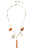 Oklahoma State Cowboys gold paperclip charm necklace with official OSU logo charm

