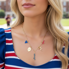 SMU Mustangs Charm Necklace Detail Horse Heart Bow Script
