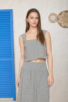 Minimal black co-ord set with square neckline