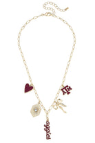 Texas A&M Aggies gold paperclip charm necklace with officially licensed team charms