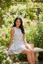 Thread Bar Boutique performance tennis dress with floral print, sleeveless design, and built-in shorts for comfort and movement