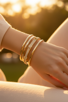 Women’s stainless steel bracelet with sparkling CZ detailing and sleek bangle style