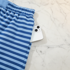 Pocket detail  blue striped set