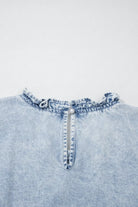 keyhole back of denim top