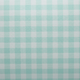 Close-up of mint green gingham embossed faux leather fabric texture
