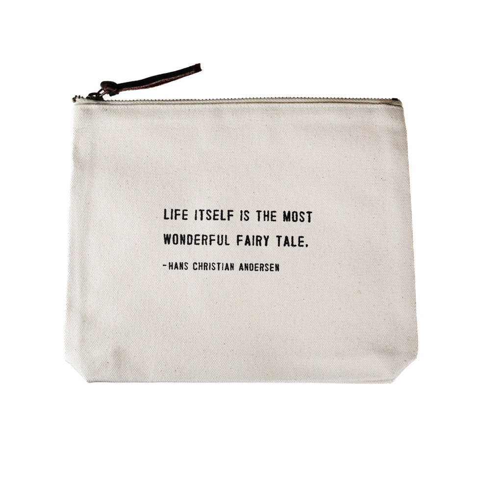 Inspirational quote zip bag made from durable canvas, great for gifting or personal use sugar boo and co