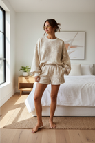 Woodland camo matching set in stylish bedroom