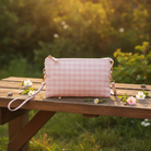Jen & Co Riley crossbody bag that converts to a wristlet, featuring organized compartments and built-in card storage