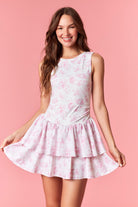 Lightweight performance knit floral exercise dress