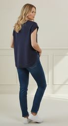 Side Button Sweater Vest - Back Profile