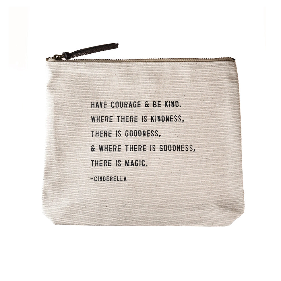Durable canvas zip bag with leather zipper detail and uplifting quote, perfect for everyday use or gifting sugar boo and co
