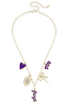 TCU Horned Frogs charm necklace in team purple, perfect for gameday