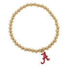 Beaded bracelet with a red 'A' charm on a white background