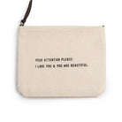 Giftable canvas zipper bag with inspirational message and durable construction sugar  boo